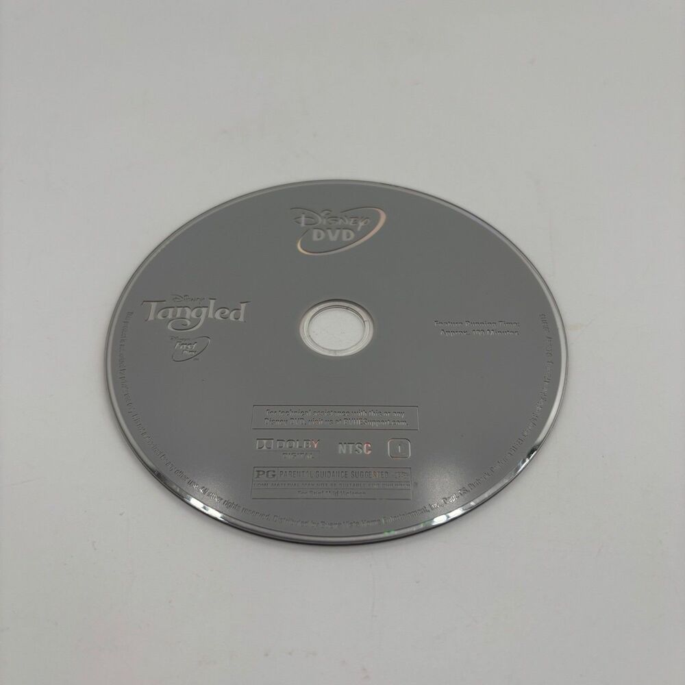 Disney Tangled DVD Silver Excellent Replacement Disc FastPlay PG Animation